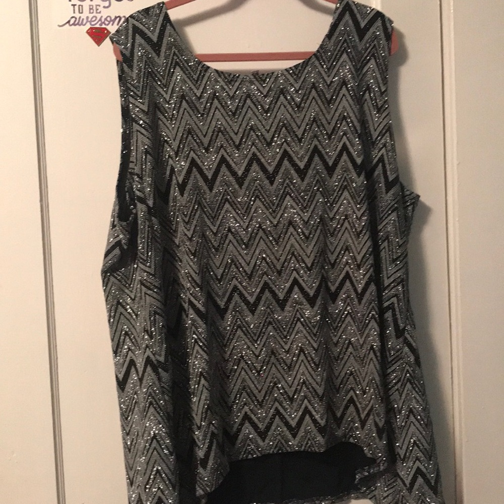 Avenue Chevron Glitter Tank Top